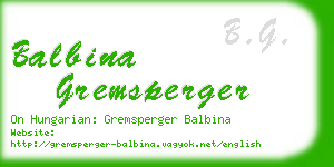 balbina gremsperger business card